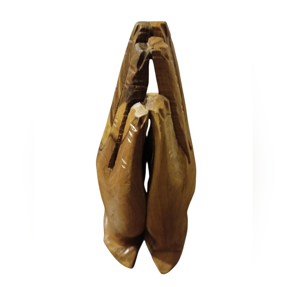 Wooden Praying Hands Sculpture